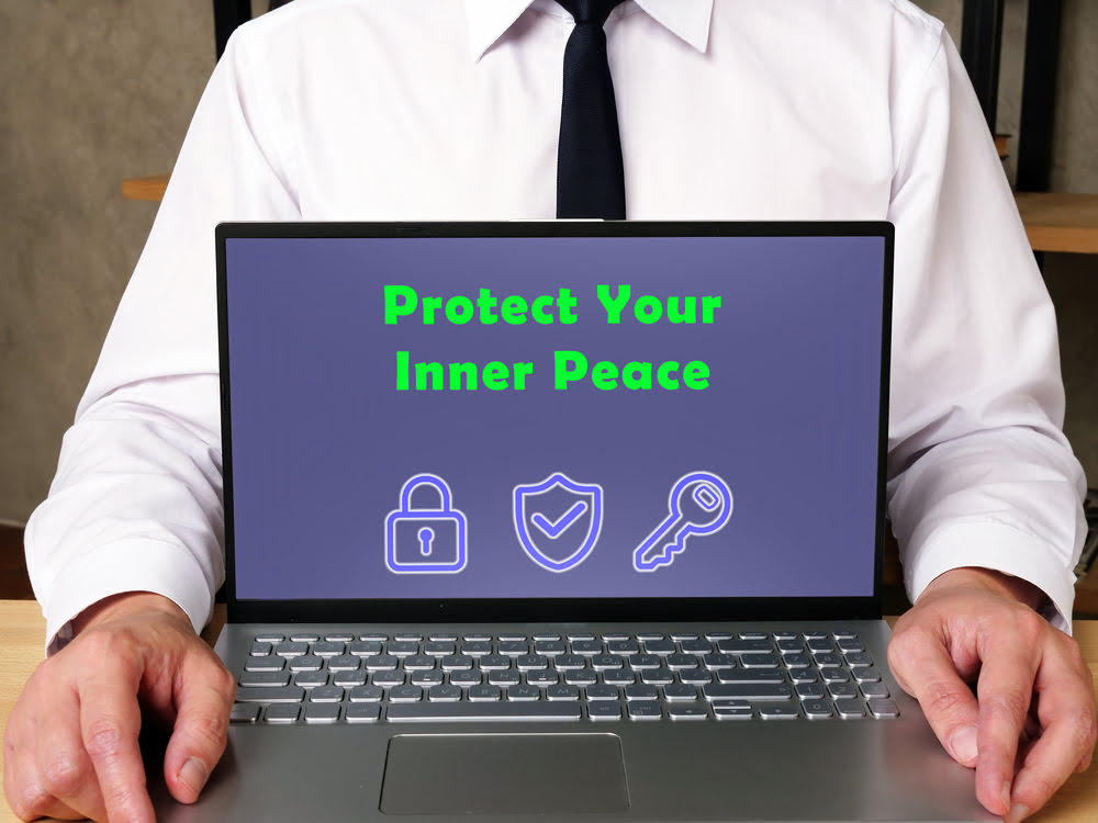 protect your peace written on laptop