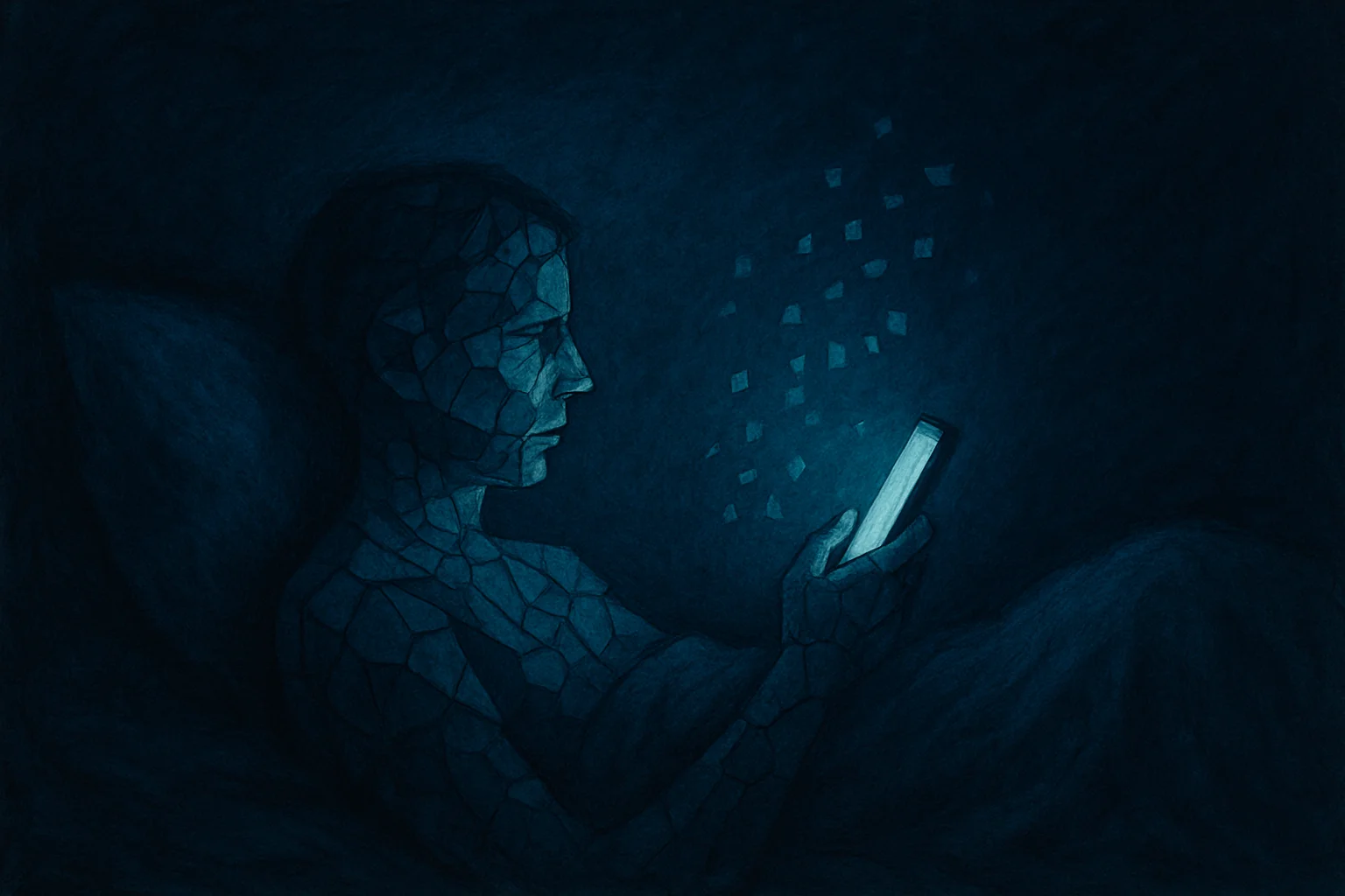 man bed rotting at night