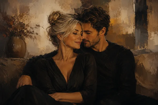 older woman with younger man